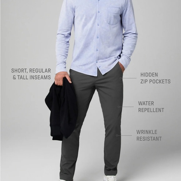 NWT, Fabletics, The Don Trouser (Slim Fit), Onyx, 36x32 K96 - Picture 3 of 5